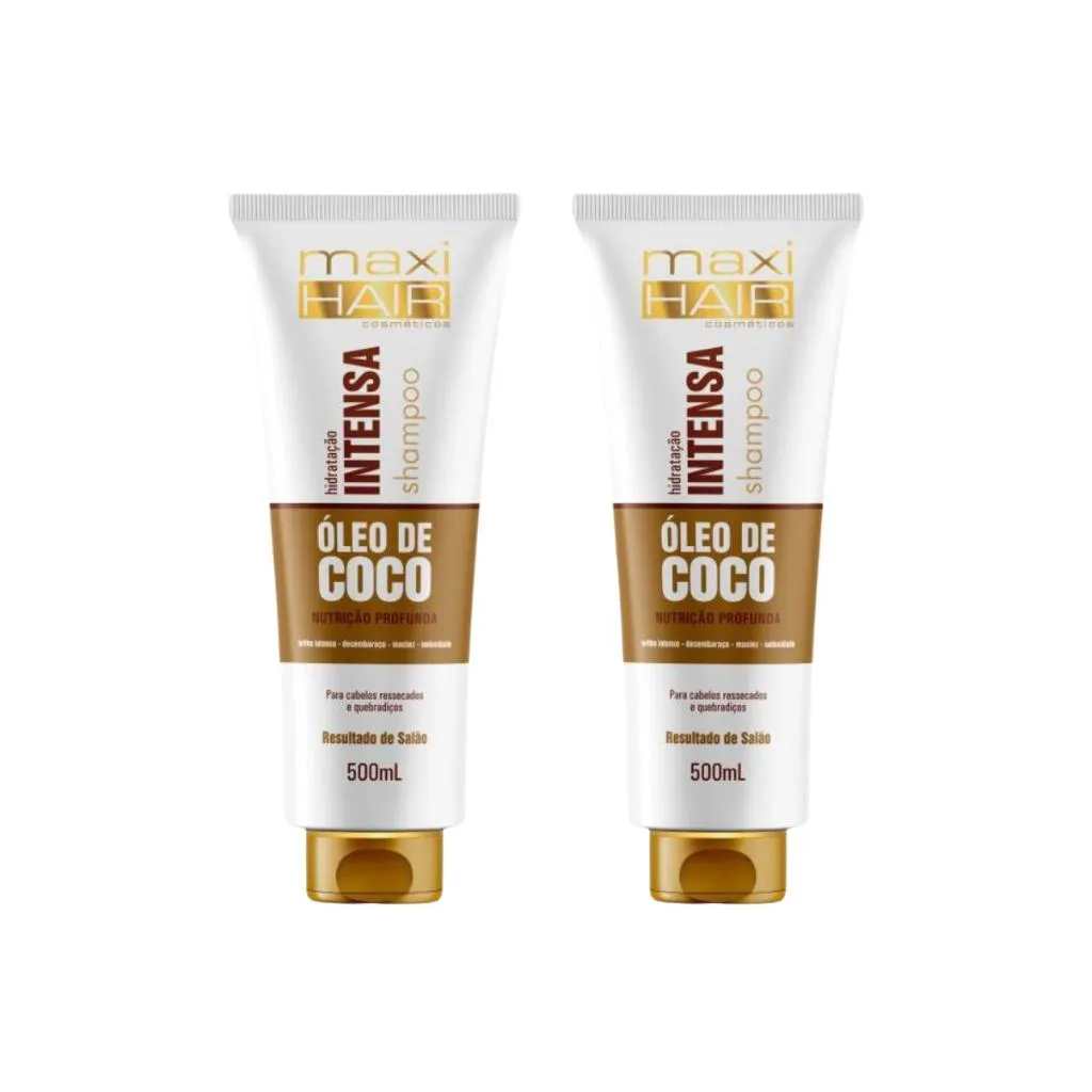 SHAMPOO MAXIHAIR 500ML OLEO DE COCO HIDRATAçAO INTENSA - 2UN