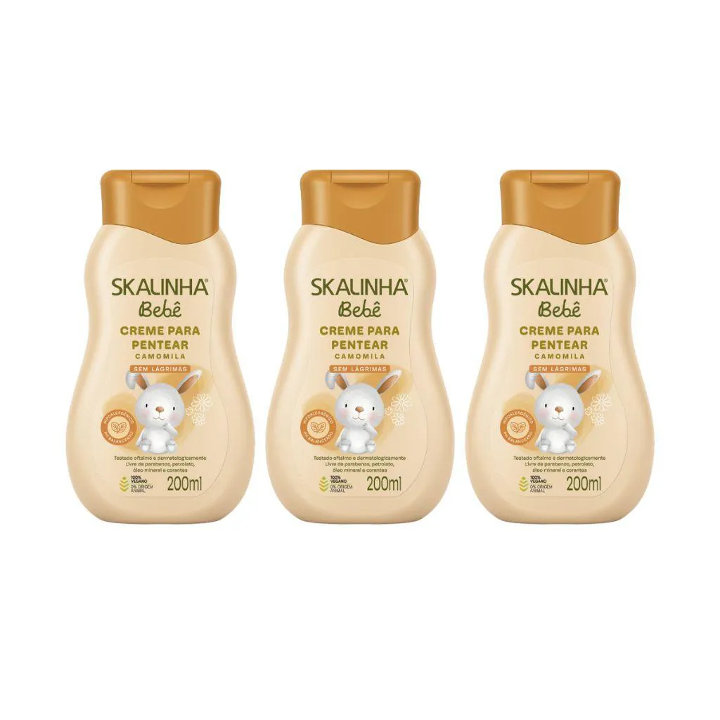 CREME PARA PENTEAR SKALA SKALINHA BEBE CAMOMILA 250G - 3UN