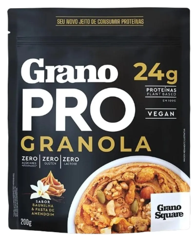 KIT 3X: GRANOLA VEGANA PROTEICA GRANOPRO GRANOSQUARE 200G