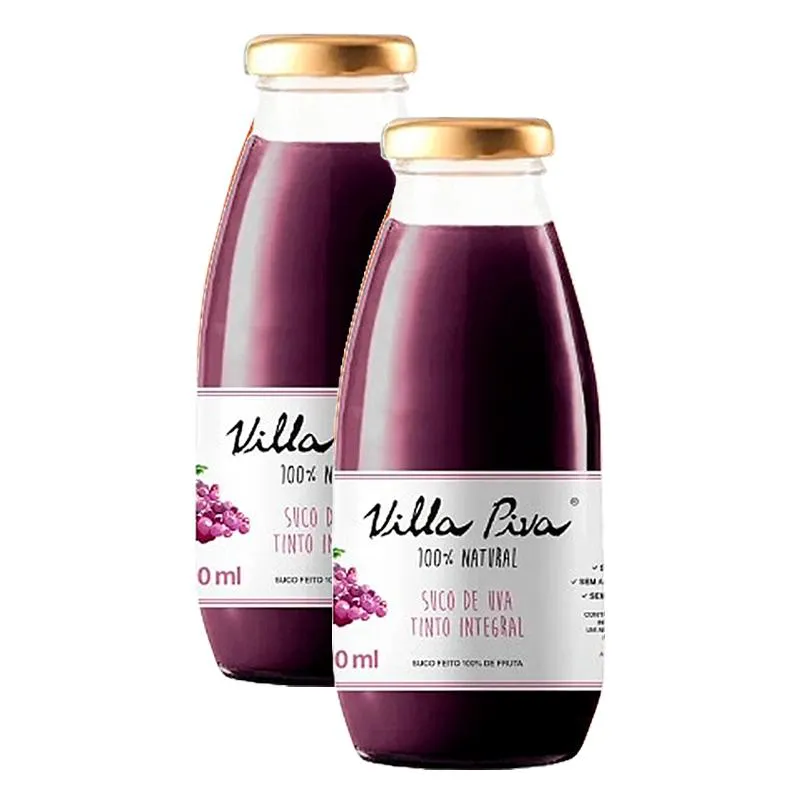 KIT 2X: SUCO DE UVA INTEGRAL SEM AçúCAR VILLA PIVA 300ML