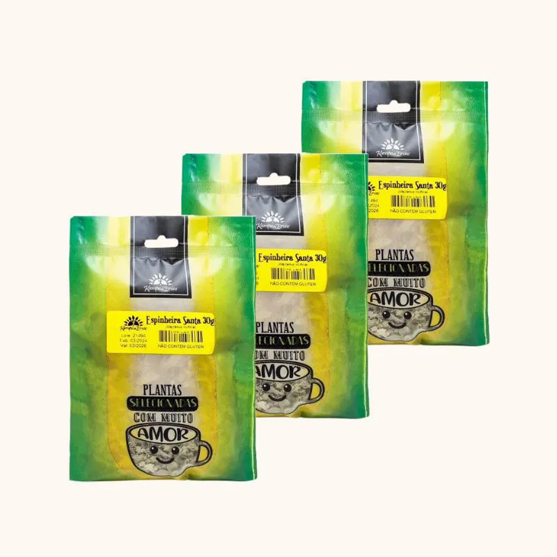 KIT 3X: ESPINHEIRA SANTA KAMPO DE ERVAS 30G