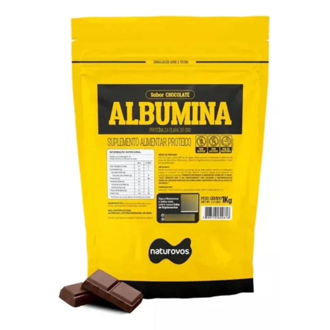 ALBUMINA NATUROVOS (1KG) CHOCOLATE - PROTEINA DA CLARA DO OVO