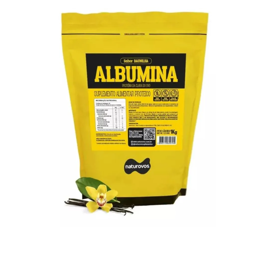 ALBUMINA NATUROVOS (1KG) BAUNILHA - PROTEINA DA CLARA DO OVO