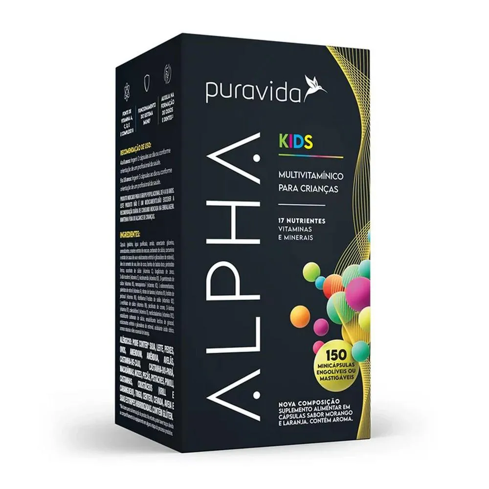 ALPHA KIDS - MULTIVITAMINICO PARA CRIANçAS (150 CAPS) - PURA VIDA