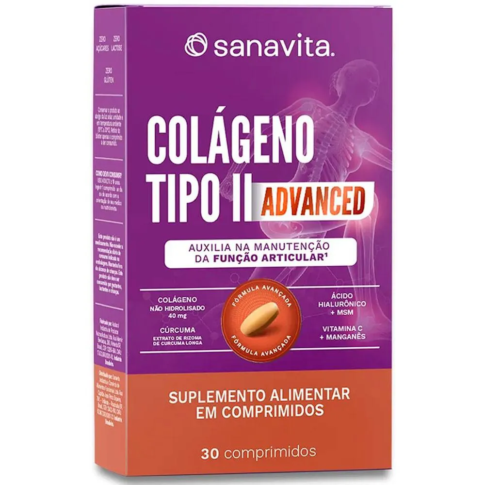 COLáGENO TIPO II ADVANCED (30 COMPRIMIDOS) - SANAVITA