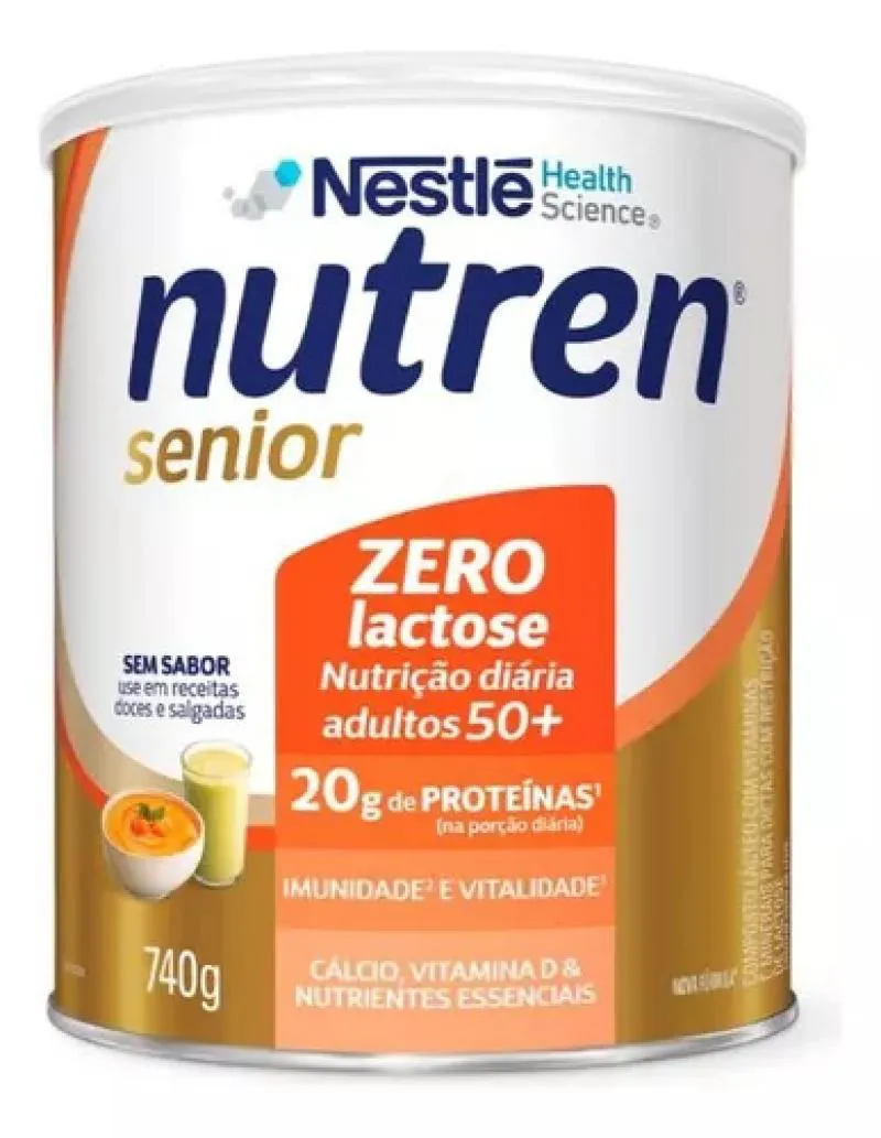 NUTREN SENIOR ZERO LACTOSE 740G - SEM SABOR - NESTLE