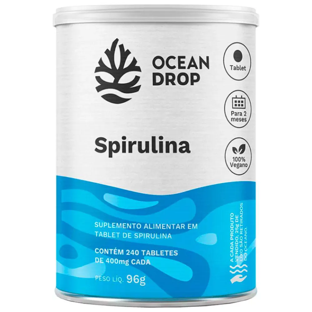 SPIRULINA 100% VEGANO (240 TABLETS) - OCEAN DROP
