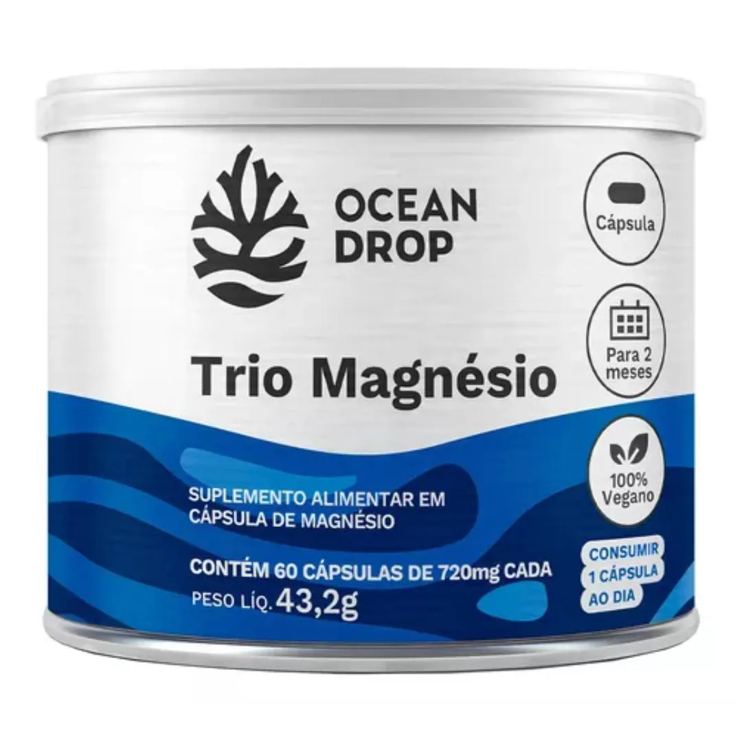 TRIO MAGNESIO 3 TIPOS DE MAGNéSIO VEGANO (60 CAPSULAS) - OCEAN DROP