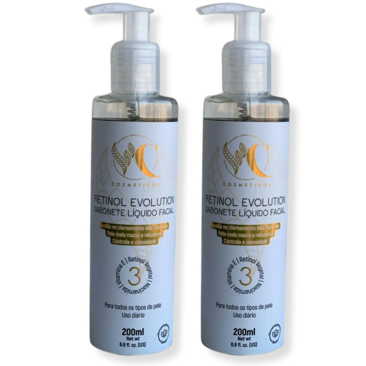 KIT SABONETE FACIAL ANTI-IDADE CLAREADOR RETINOL 02 UNID
