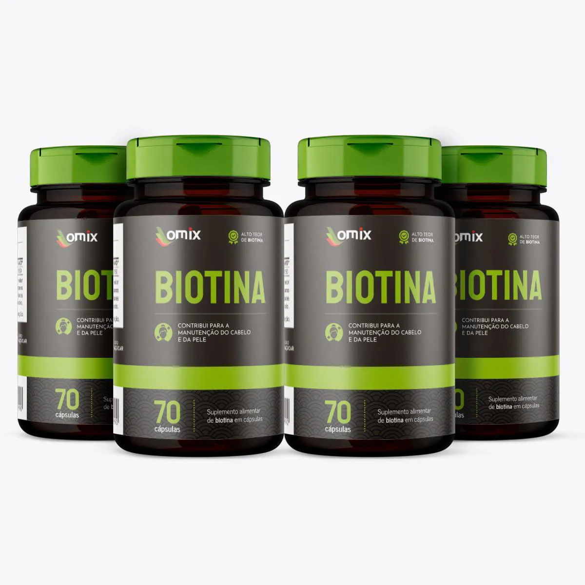 KIT 4X - BIOTINA - 70 CáPSULAS - OMIX