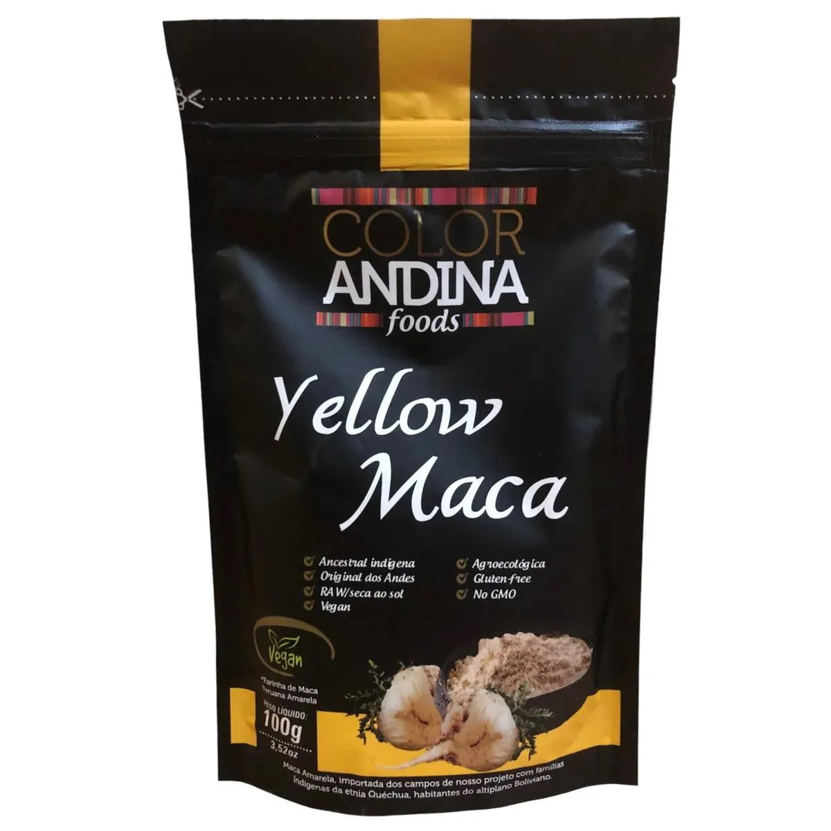 FARINHA DE MACA PERUANA YELLOW MACA 100G COLOR ANDINA FOODS