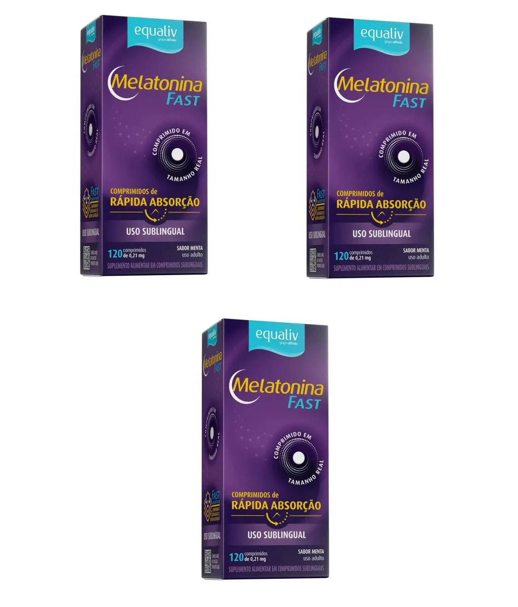 KIT 3 MELATONINAS FAST MENTA 120 CPR - EQUALIV