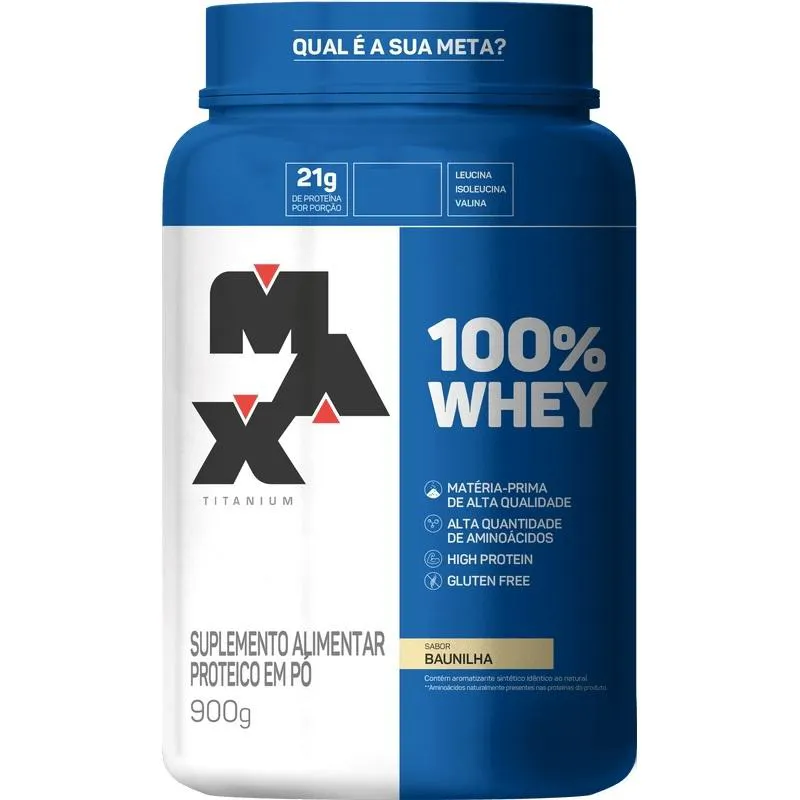 100% WHEY (900G) - SABOR: BAUNILHA