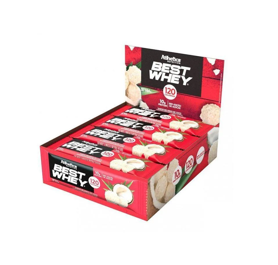 BEST WHEY BAR CAIXA COM 12 UNIDADES (360G) - SABOR: BEIJINHO DE COCO