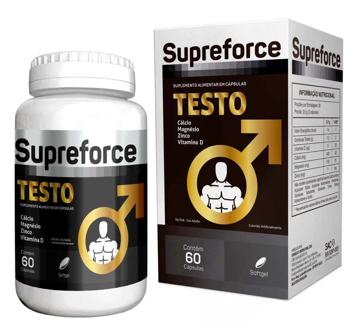 SUPREFORCE TESTO POLIVITAMíNICO COM 60 CáPSULAS