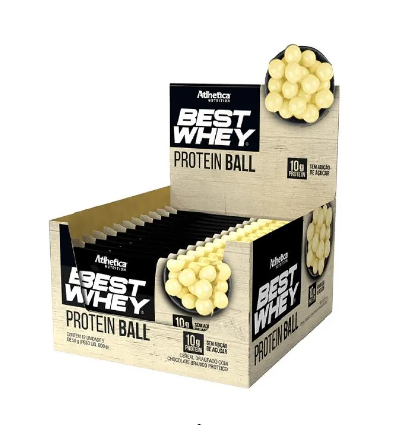 BEST WHEY PROTEIN BALL (DISPLAY 12 UNIDADES DE 50G) - SABOR: CHOCOLATE BRANCO