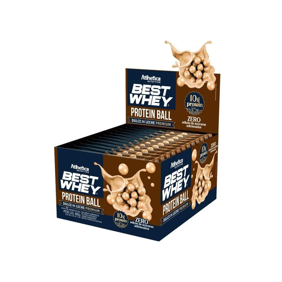 BEST WHEY PROTEIN BALL (DISPLAY 12 UNIDADES DE 50G) - SABOR: DULCE DE LECHE PREMIUM
