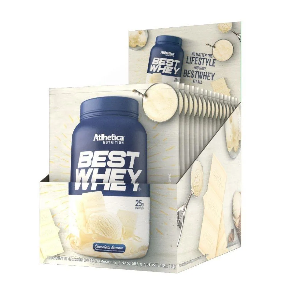 BEST WHEY SACHê (DISPLAY COM 15 SACHêS - 35G) - SABOR: CHOC. BRANCO (SACHê 37G)