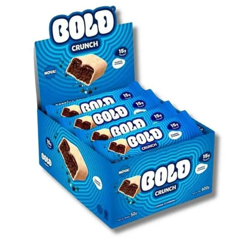 BOLD CRUNCH DISPLAY (12 UNID. 50G) - SABOR: COOKIES E CREAM