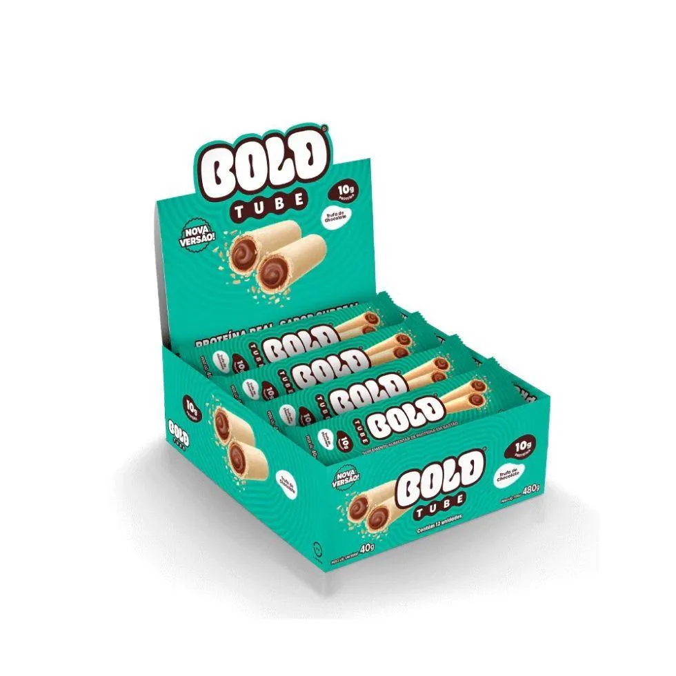 BOLD TUBE DISPLAY (12 UNID. 40G) - SABOR: TRUFA DE CHOCOLATE