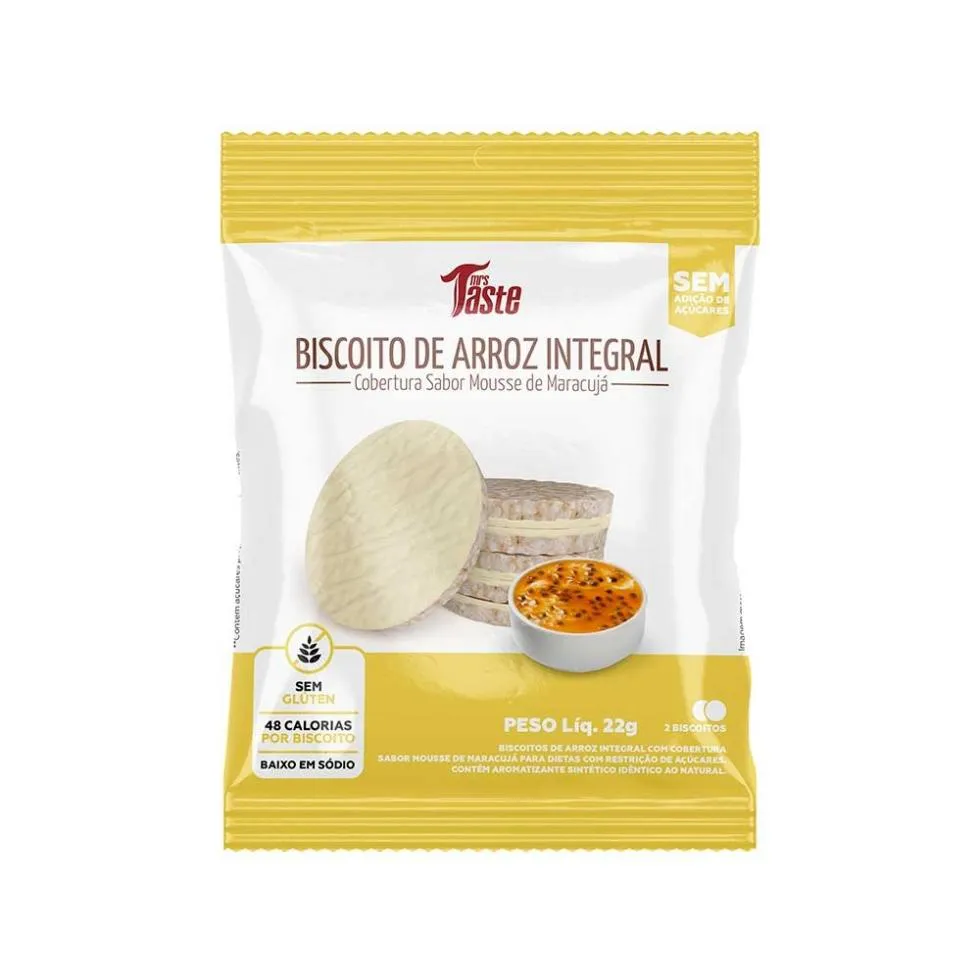 BISCOITO DE ARROZ (22G) - SABOR: MARACUJá