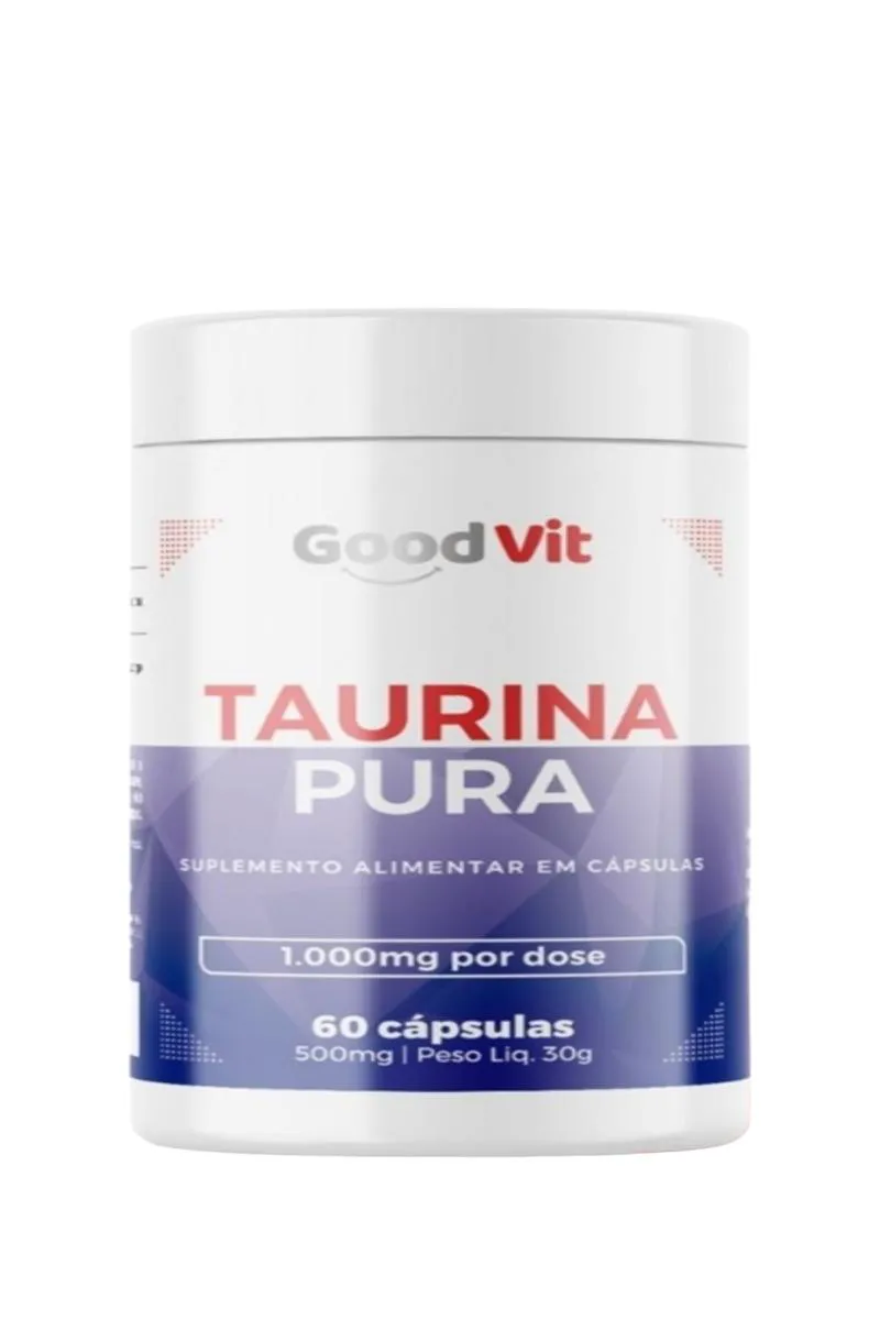 TAURINA PURA COM 60 CáPSULAS DE 500MG GOOD VIT