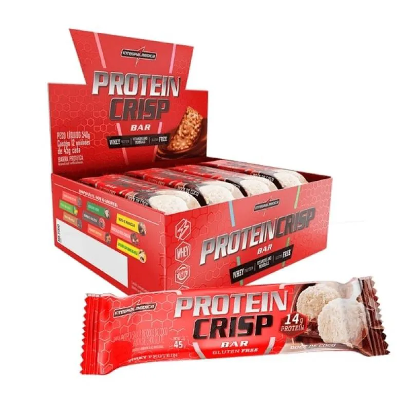 CRISP BAR CAIXA 12 UNIDADES (540G) - SABOR: DOCE DE COCO
