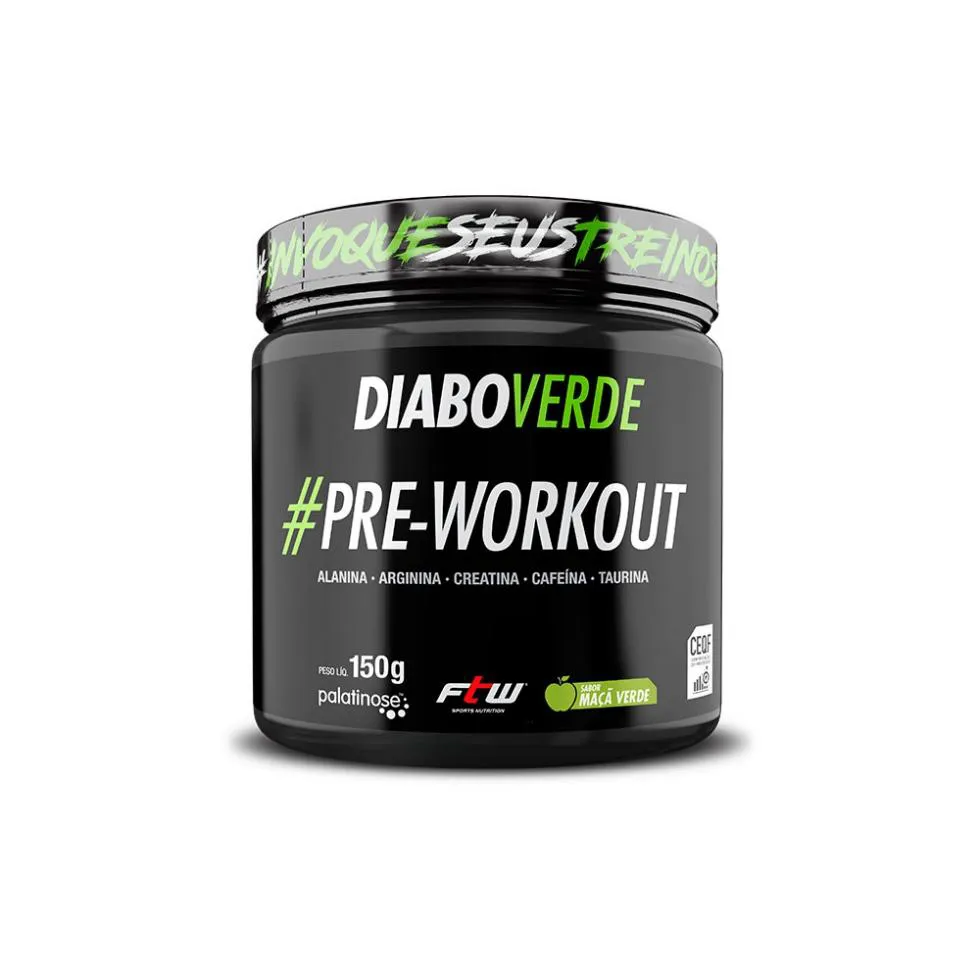 DIABO VERDE PRE-WORKOUT (150G) - SABOR: MAçã VERDE