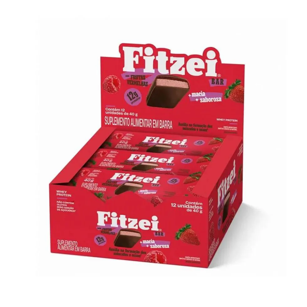 FITZEI BAR DISPLAY (12 UNID 40G) - SABOR: FRUTAS VERMELHAS
