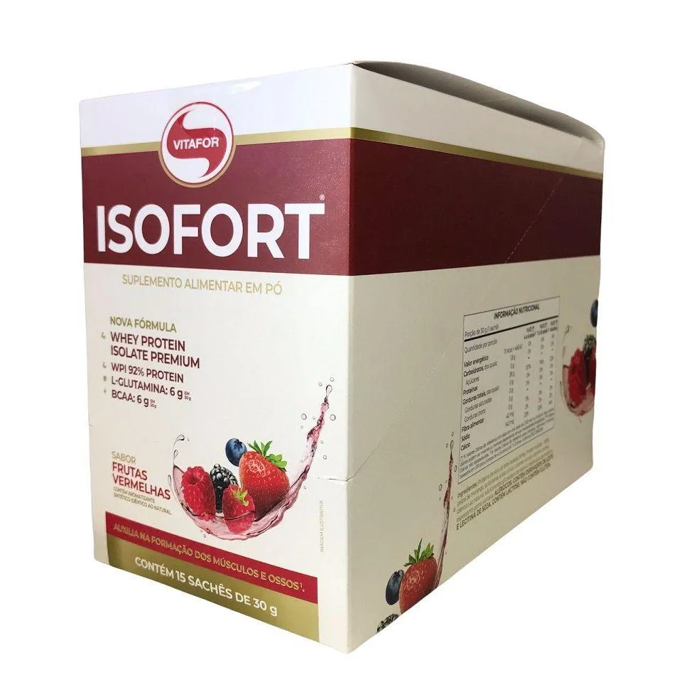 ISOFORT SACHê DISPLAY (15 SACHêS 30G) - SABOR: FRUTAS VERMELHAS