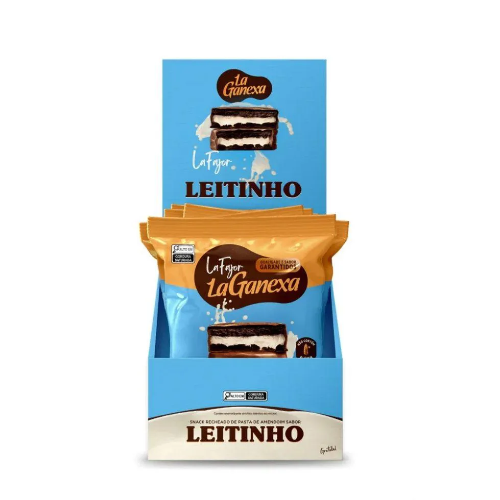 LA FAJOR LA GANEXA DISPLAY (12 UNID. 50G) - SABOR: LEITINHO C/ WHEY PROTEIN