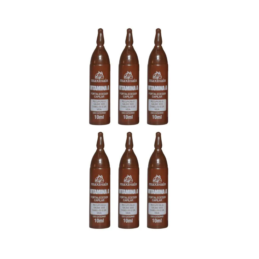 AMPOLA DE VITAMINA  MAXIHAIR 10ML A - KIT C/ 6UN