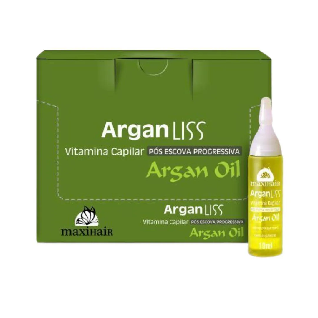 AMPOLA DE VITAMINA  MAXIHAIR 10ML ARGAN LISS - KIT C/ 24UN