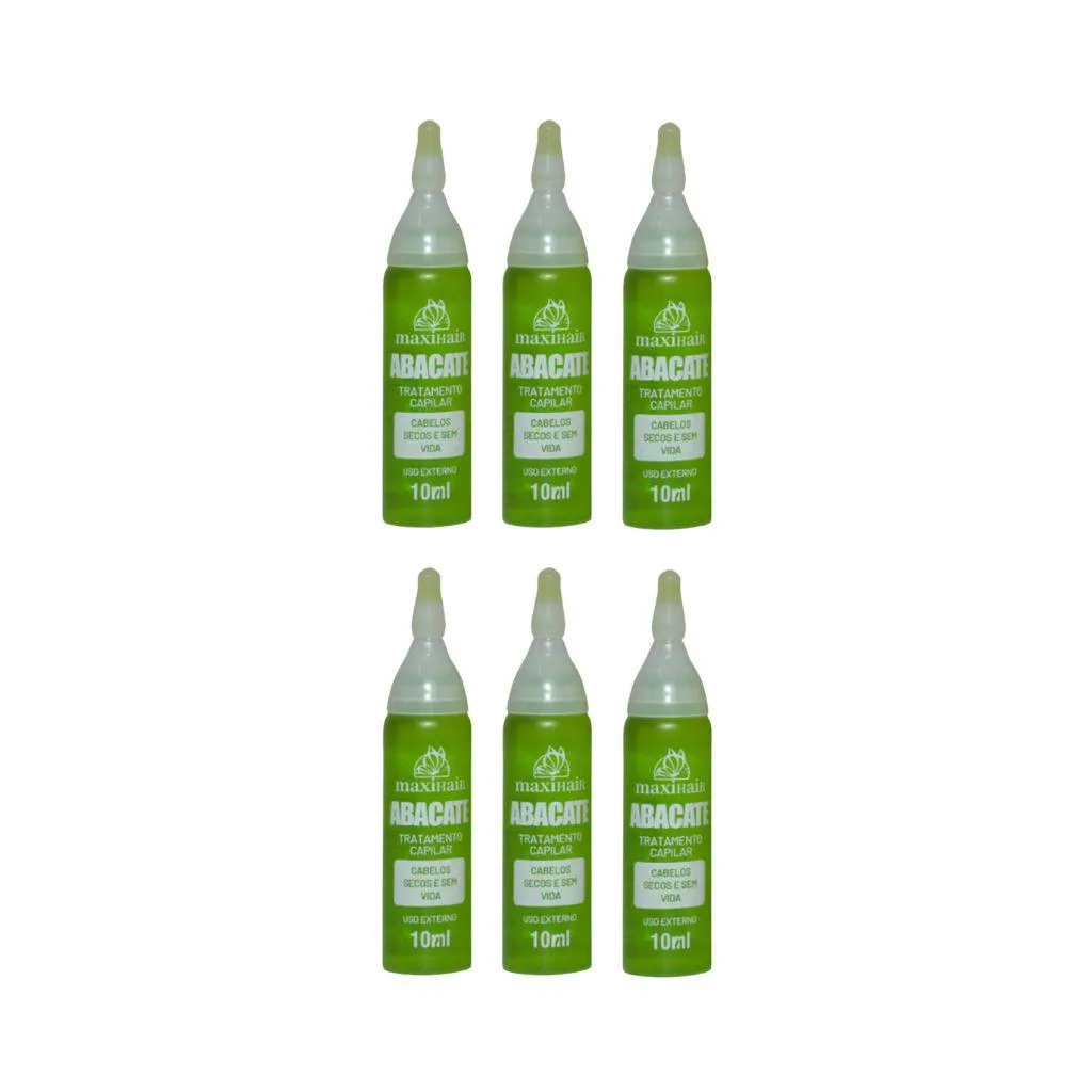 AMPOLA DE VITAMINA  MAXIHAIR 10ML ABACATE - KIT C/ 6UN
