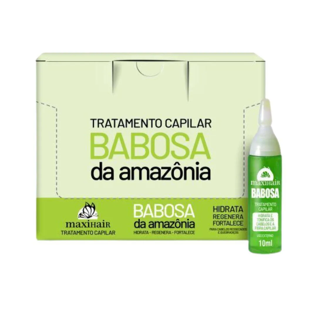 AMPOLA DE VITAMINA  MAXIHAIR 10ML BABOSA - KIT C/ 24UN