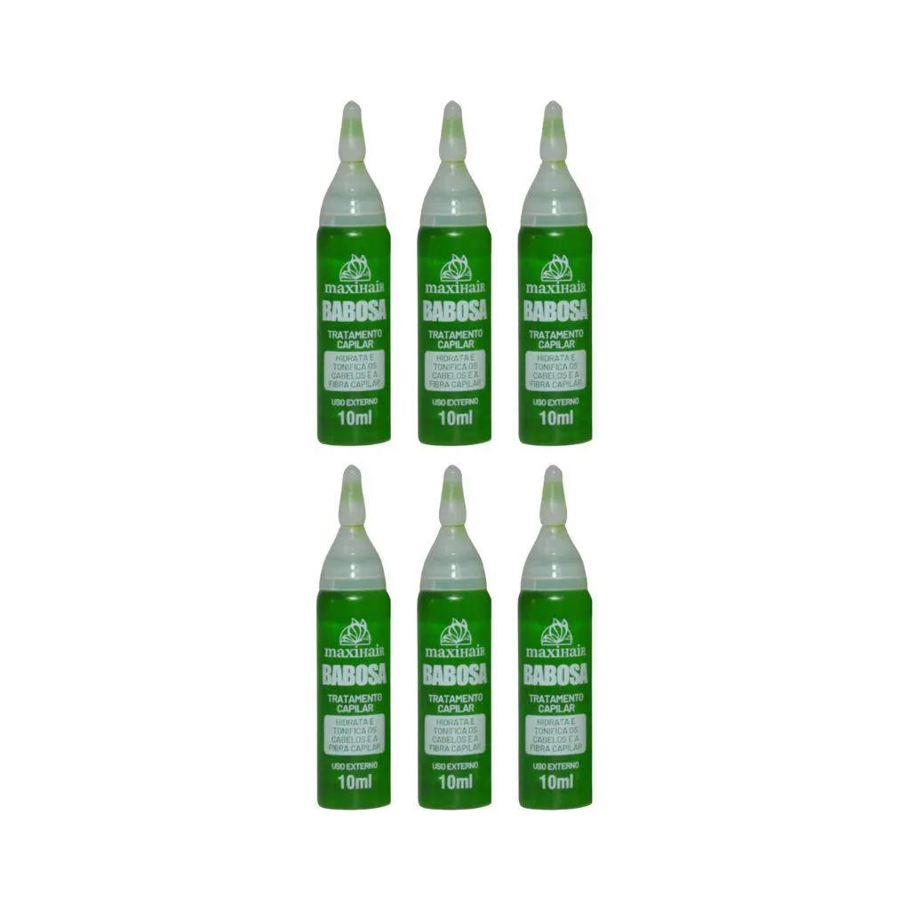 AMPOLA DE VITAMINA  MAXIHAIR 10ML BABOSA - KIT C/ 6UN