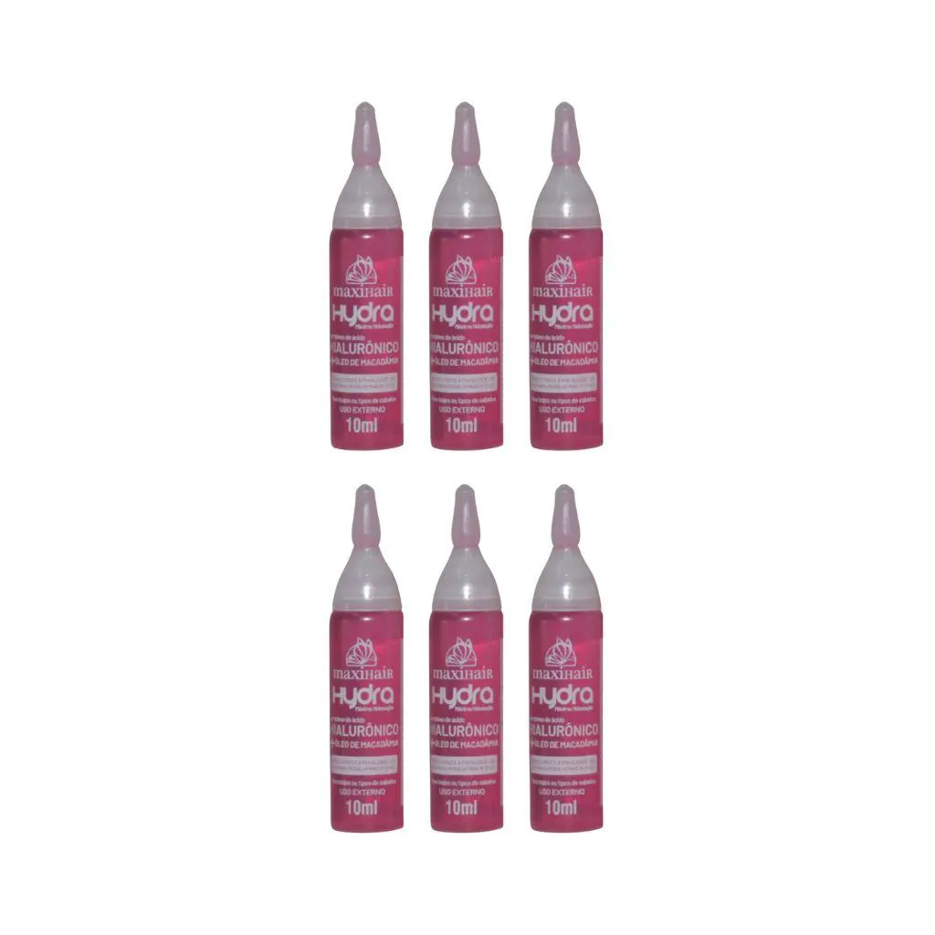 AMPOLA DE VITAMINA  MAXIHAIR 10ML HIALURO+OLEO DE MACA-6UN