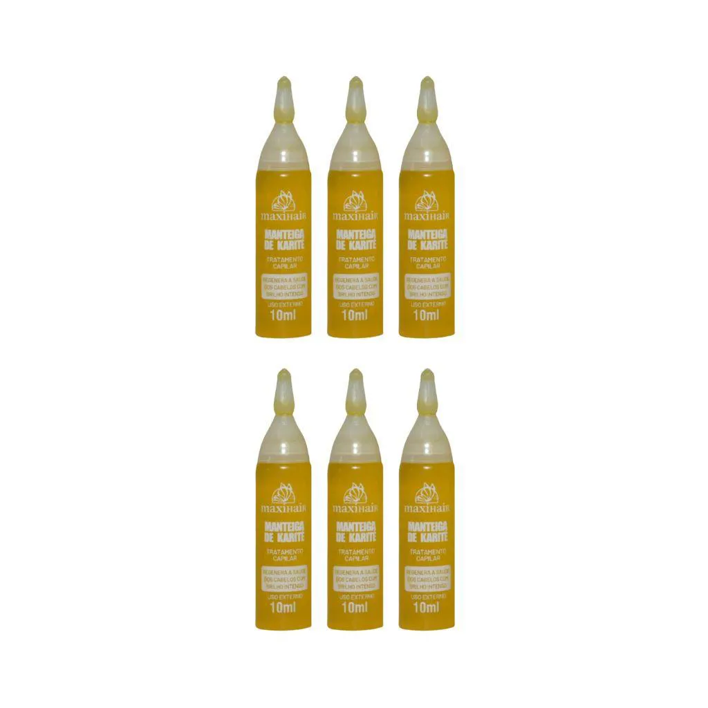 AMPOLA DE VITAMINA  MAXIHAIR 10ML MANTEIGA - KIT C/ 6UN