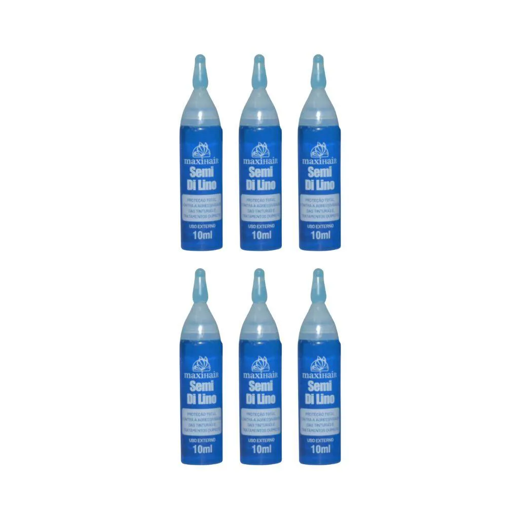 AMPOLA DE VITAMINA  MAXIHAIR 10ML SEMI DI LINO - KIT C/ 6UN