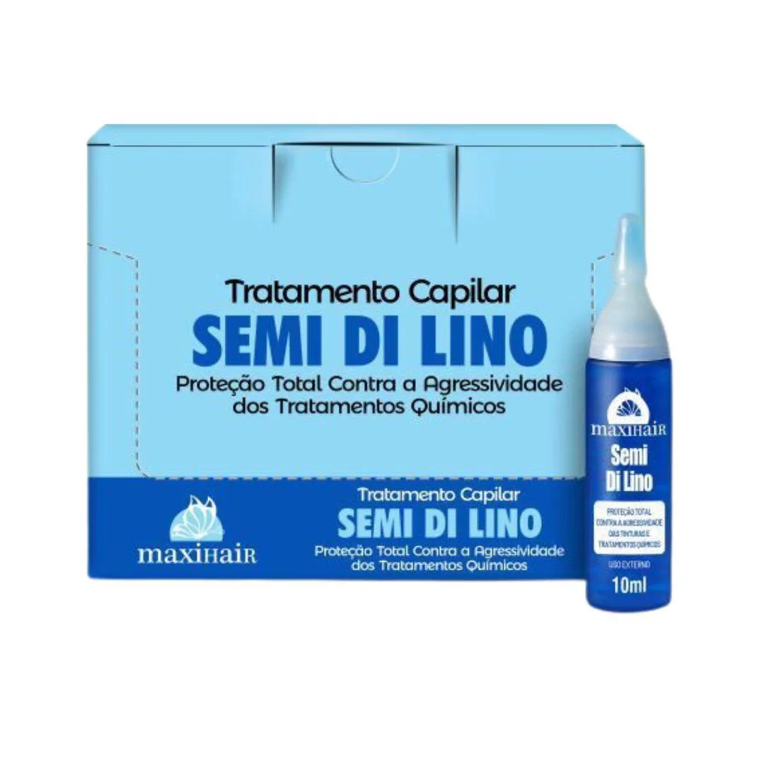 AMPOLA DE VITAMINA  MAXIHAIR 10ML SEMI DI LINO - KIT C/ 24UN