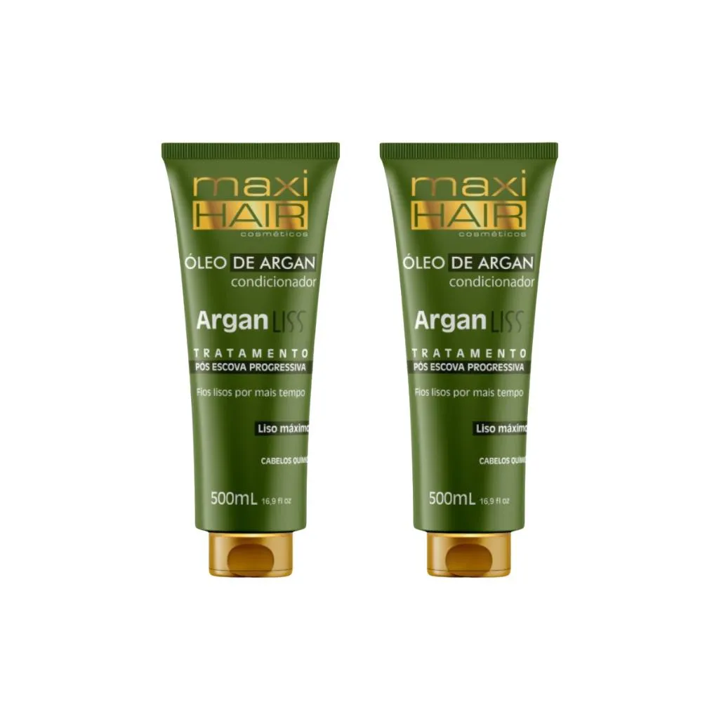 CONDICIONADOR MAXIHAIR 500ML ARGAN LISS POS ESCOVA - 2UN