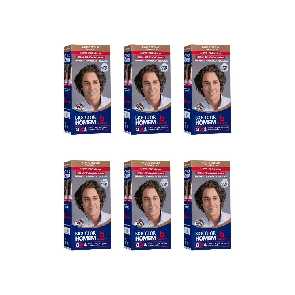 COLORAçAO BIOCOLOR HOMEM BOZZANO LOURO ESCURO-KIT C/6UN