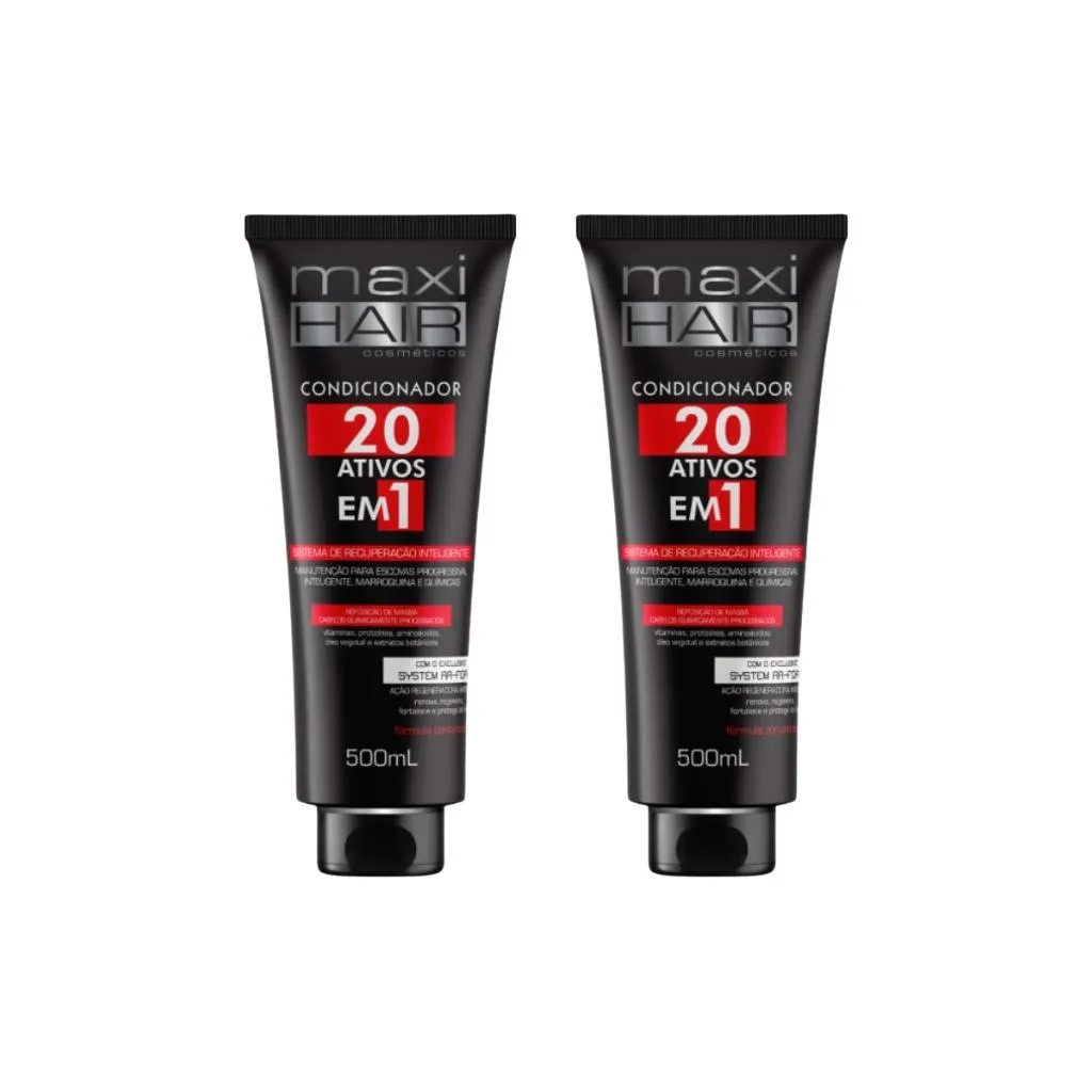 CONDICIONADOR MAXIHAIR 500ML 20 ATIVOS EM 1 - KIT C/ 2UN