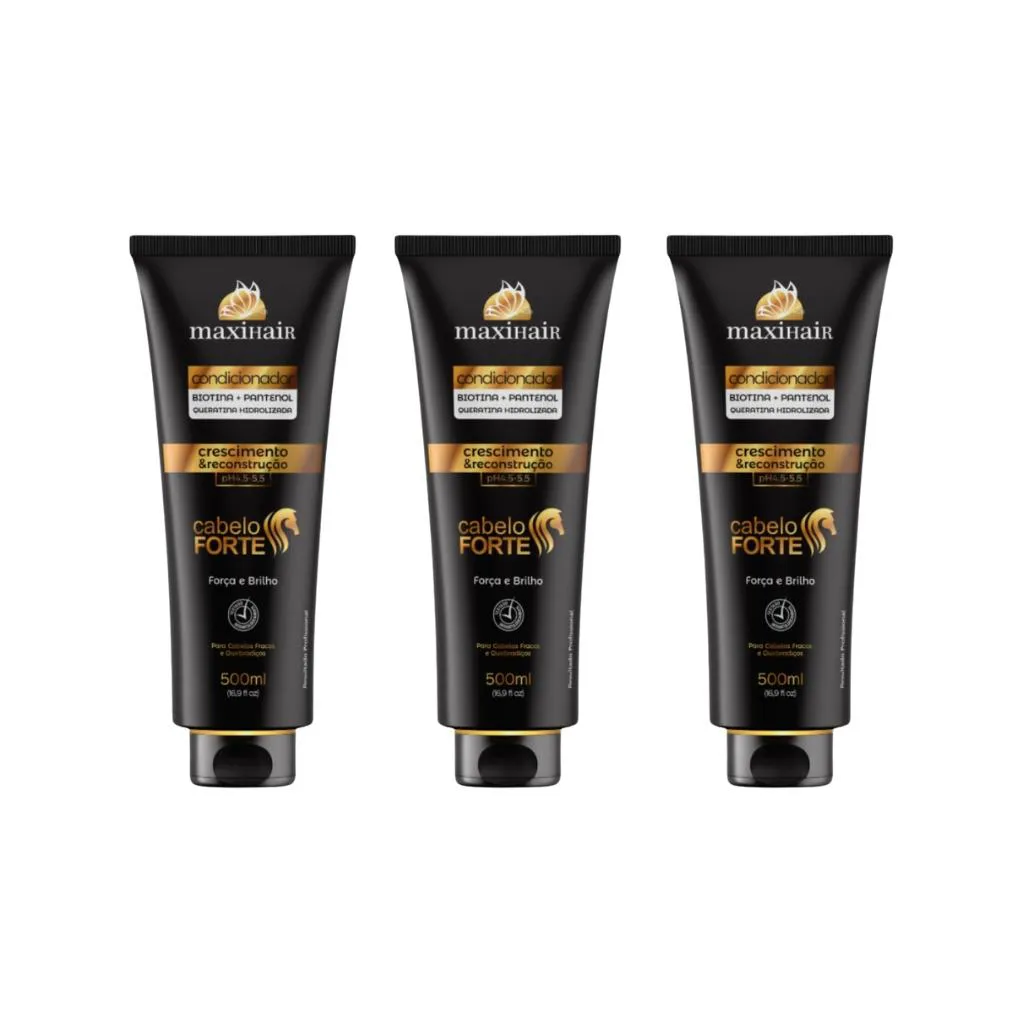 CONDICIONADOR MAXIHAIR 500ML BIONTINA FORTE - KIT C/ 3UN