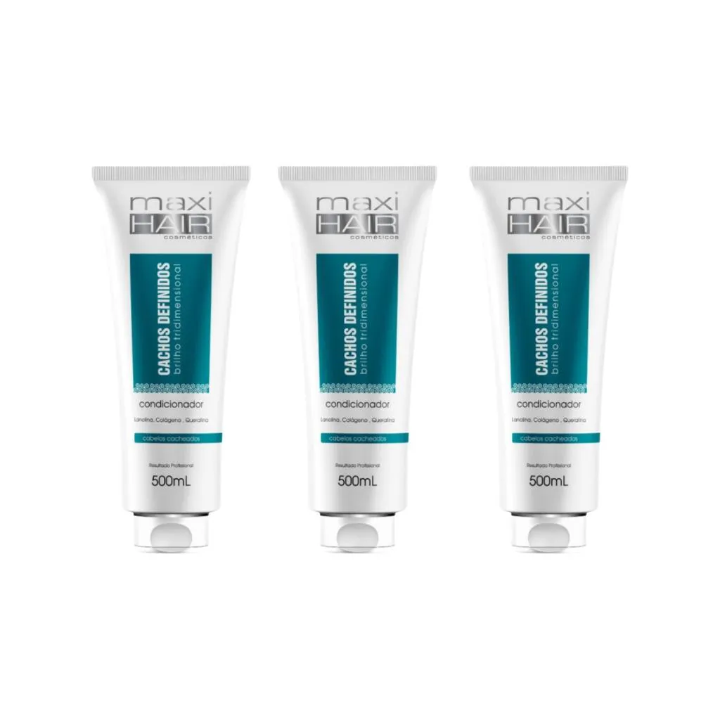CONDICIONADOR MAXIHAIR 500ML CACHOS DEFINIDOS - KIT C/ 3UN
