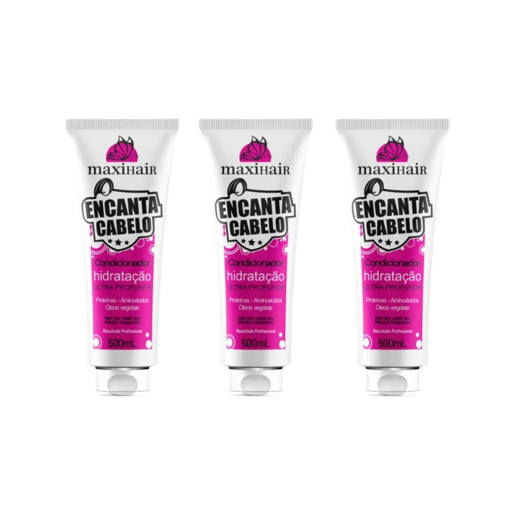 CONDICIONADOR MAXIHAIR 500ML ENCANTO CABELO - KIT C/ 3UN