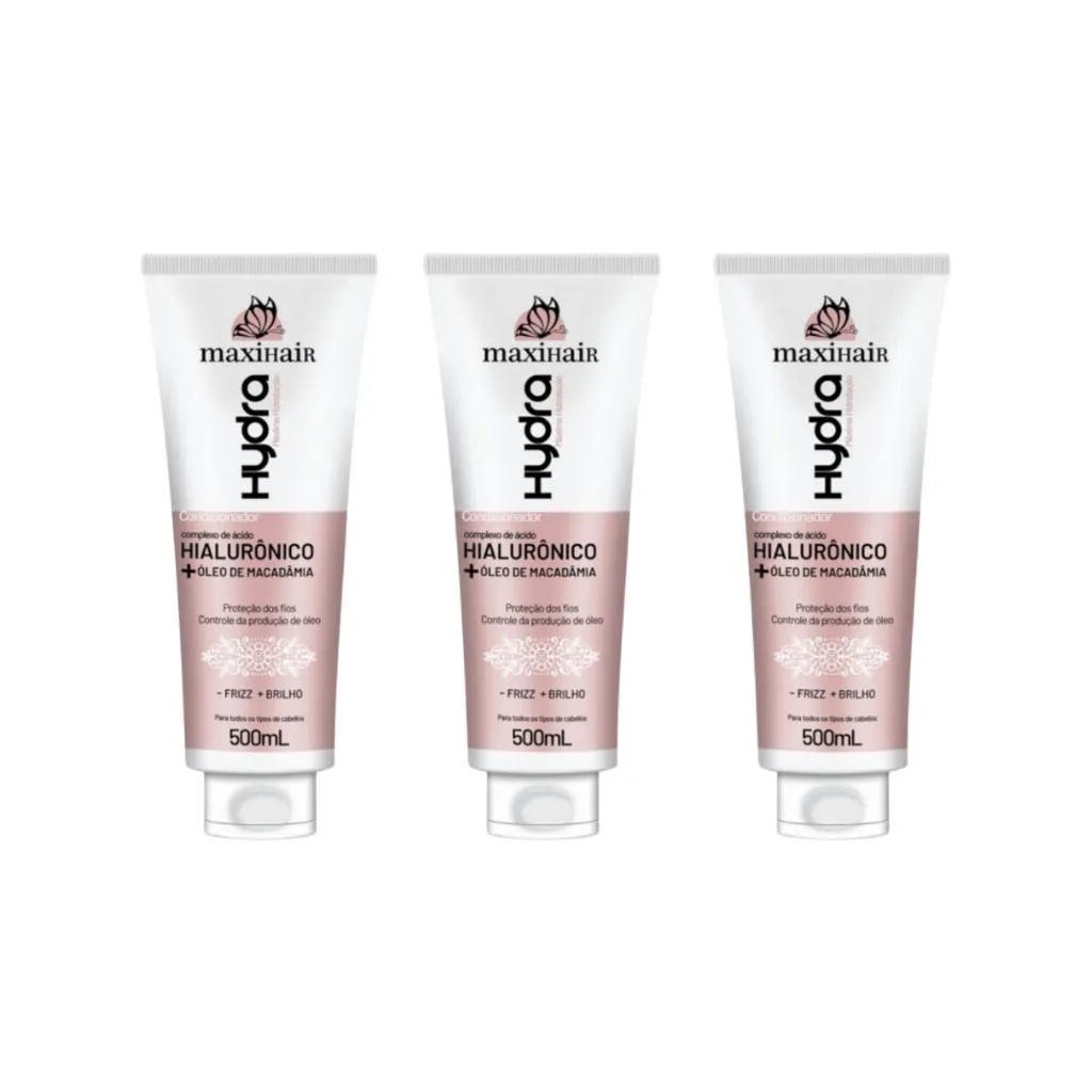 CONDICIONADOR MAXIHAIR 500ML HIALUR+OLEO DE MACADAMIA - 3UN