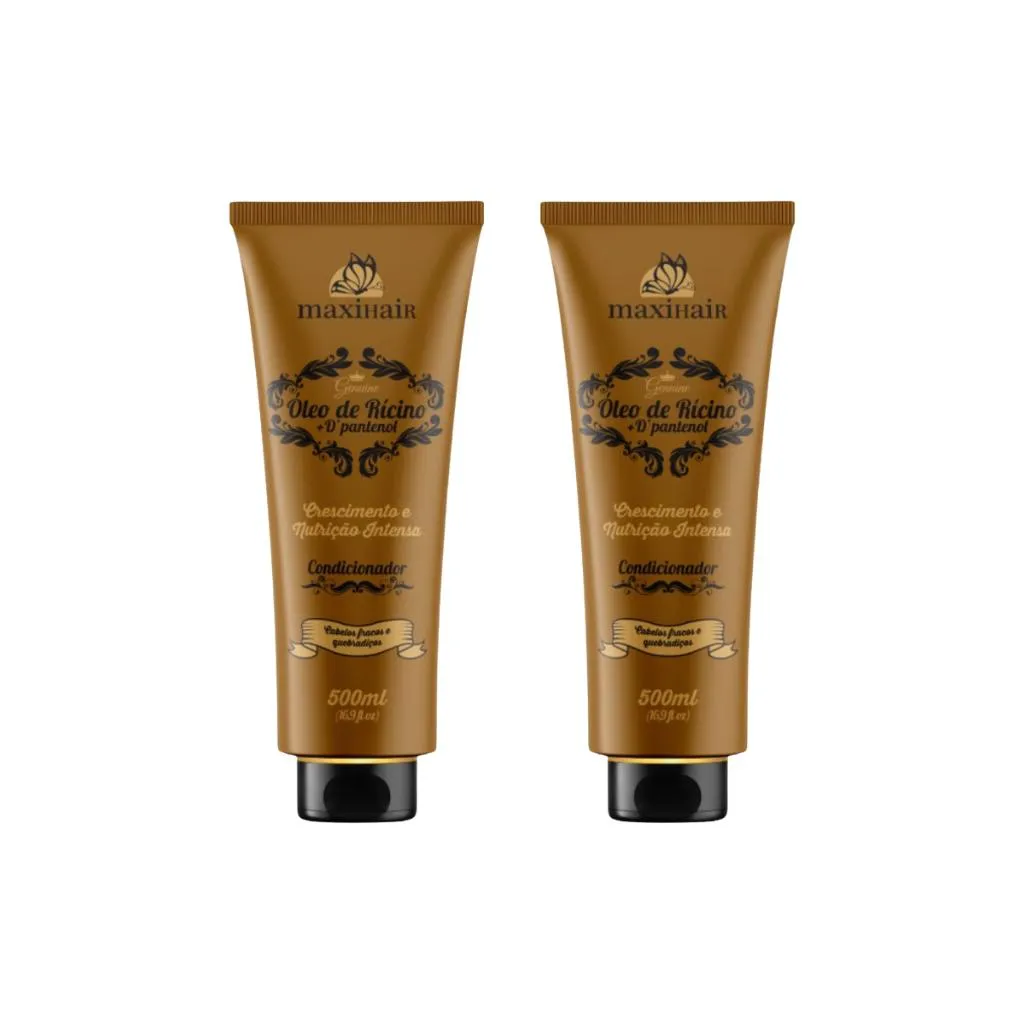 CONDICIONADOR MAXIHAIR 500ML OLEO DE RICINO+D' PANTENOL-2UN