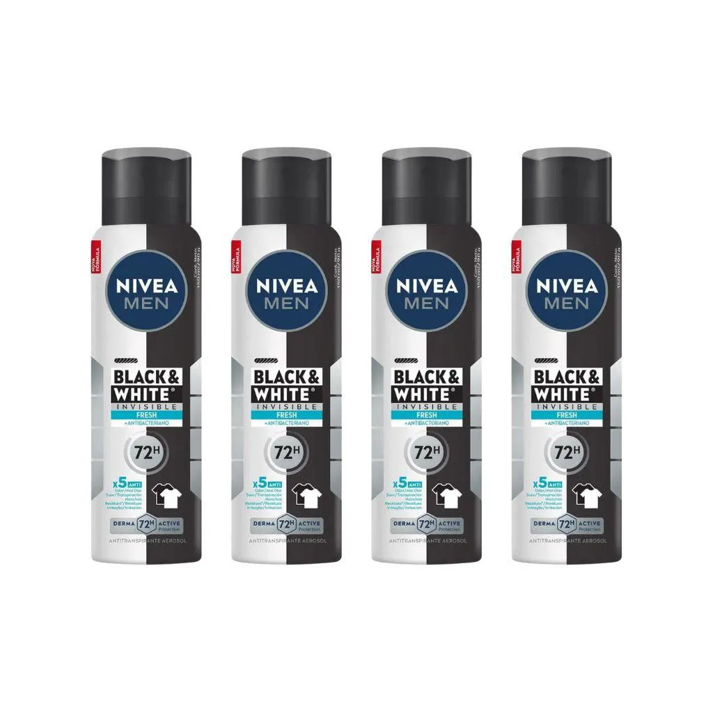 DESODORANTE AERO NIVEA 150ML MASC BLACK WHITE INVI FRESH-4UN