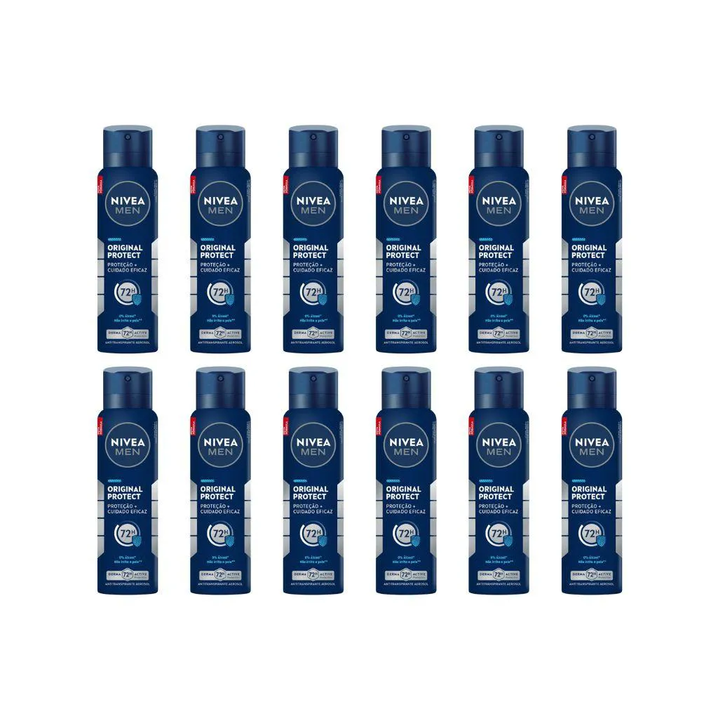 DESODORANTE AERO NIVEA 150ML MASC ORIGINAL PROTECT - KIT12UN